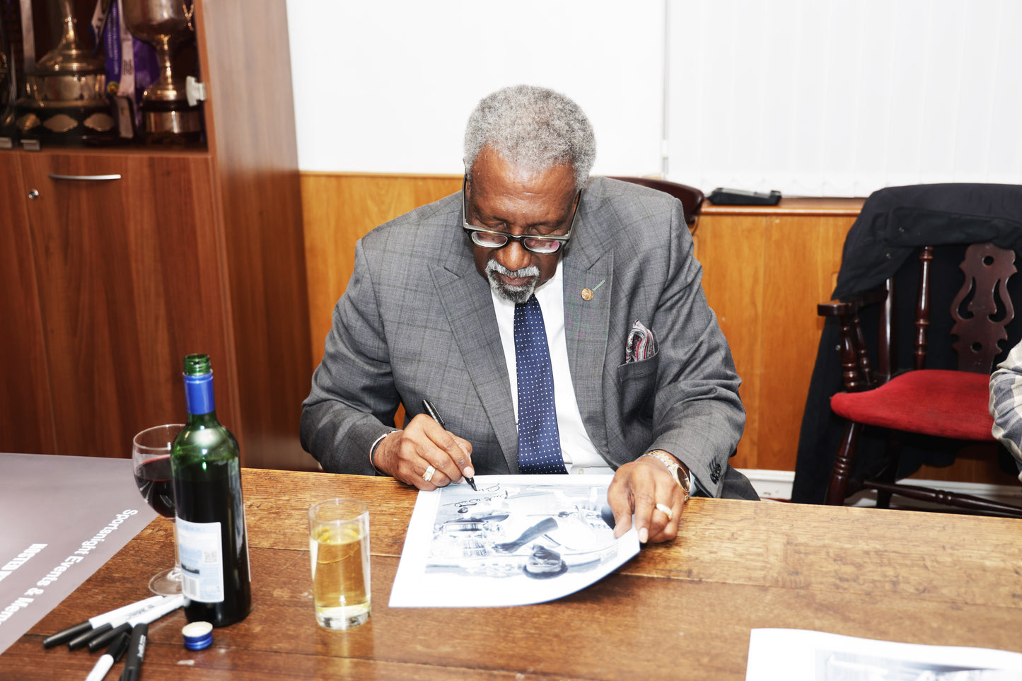 Cricket red ball personally signed by Sir Clive Lloyd