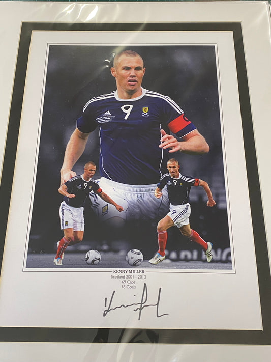 Scotland Kenny Miller personally signed limited edition print