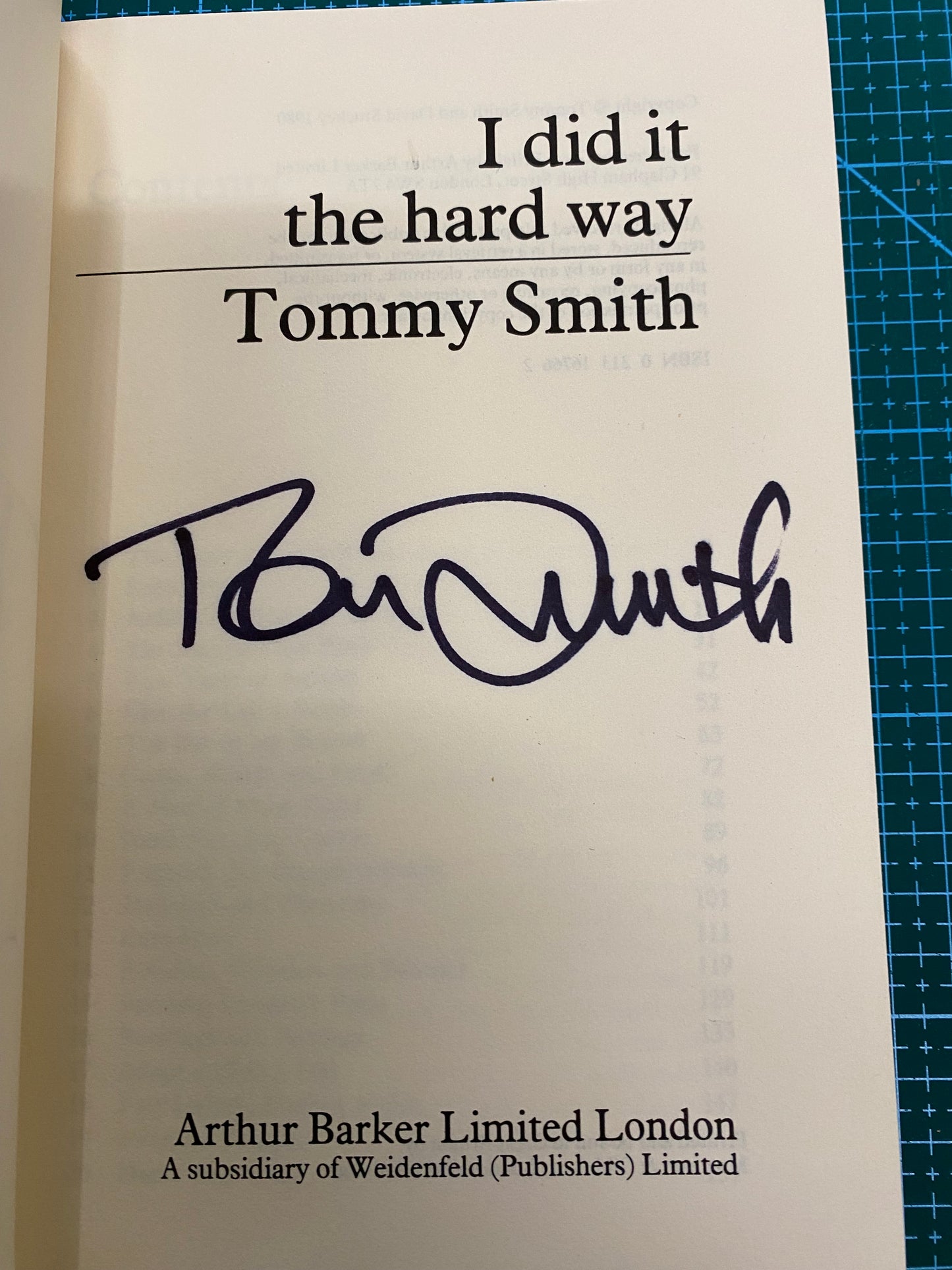 Liverpool Tommy Smith personally signed autobiography “I did it the hard way”