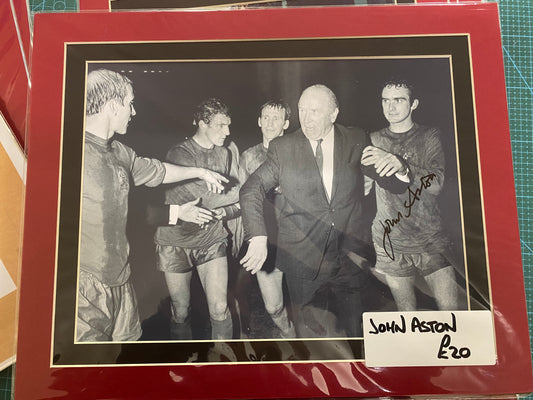 Manchester United John Aston personally signed photograph