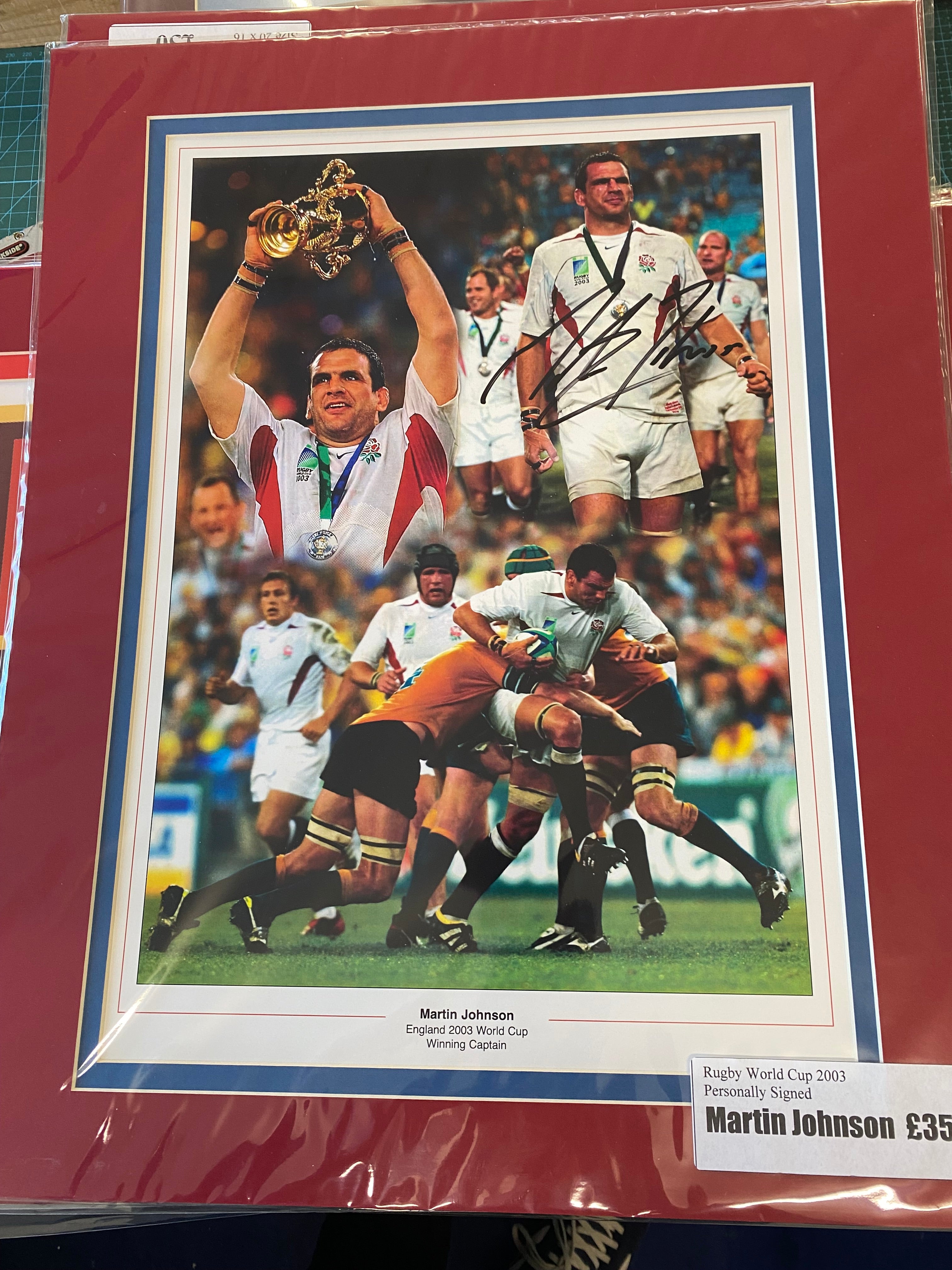 Rugby England 2003 World Cup Captain Martin Johnson personally signed ...