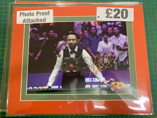 Snooker Xiao Guodong personally signed photograph