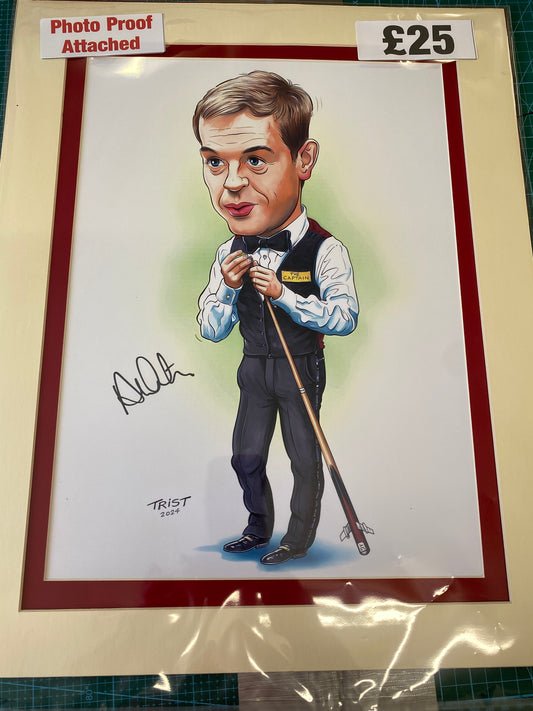 Snooker Ali Carter personally signed limited edition caricature