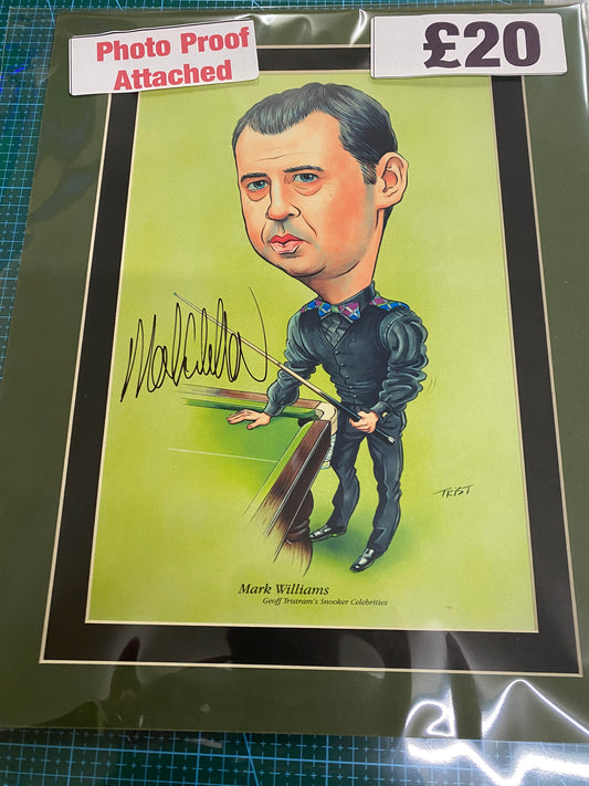 Snooker Mark Williams 90’s Caricature personally signed