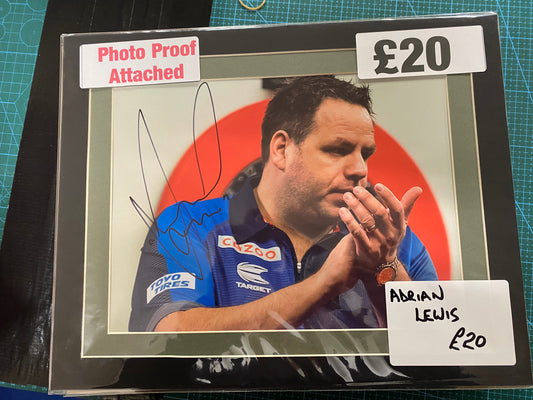 Darts Adrian Lewis personally signed photograph