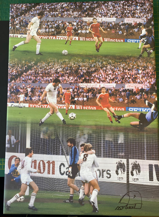 Aston Villa Peter Withe personally signed A2 canvass 1982 European Cup Final