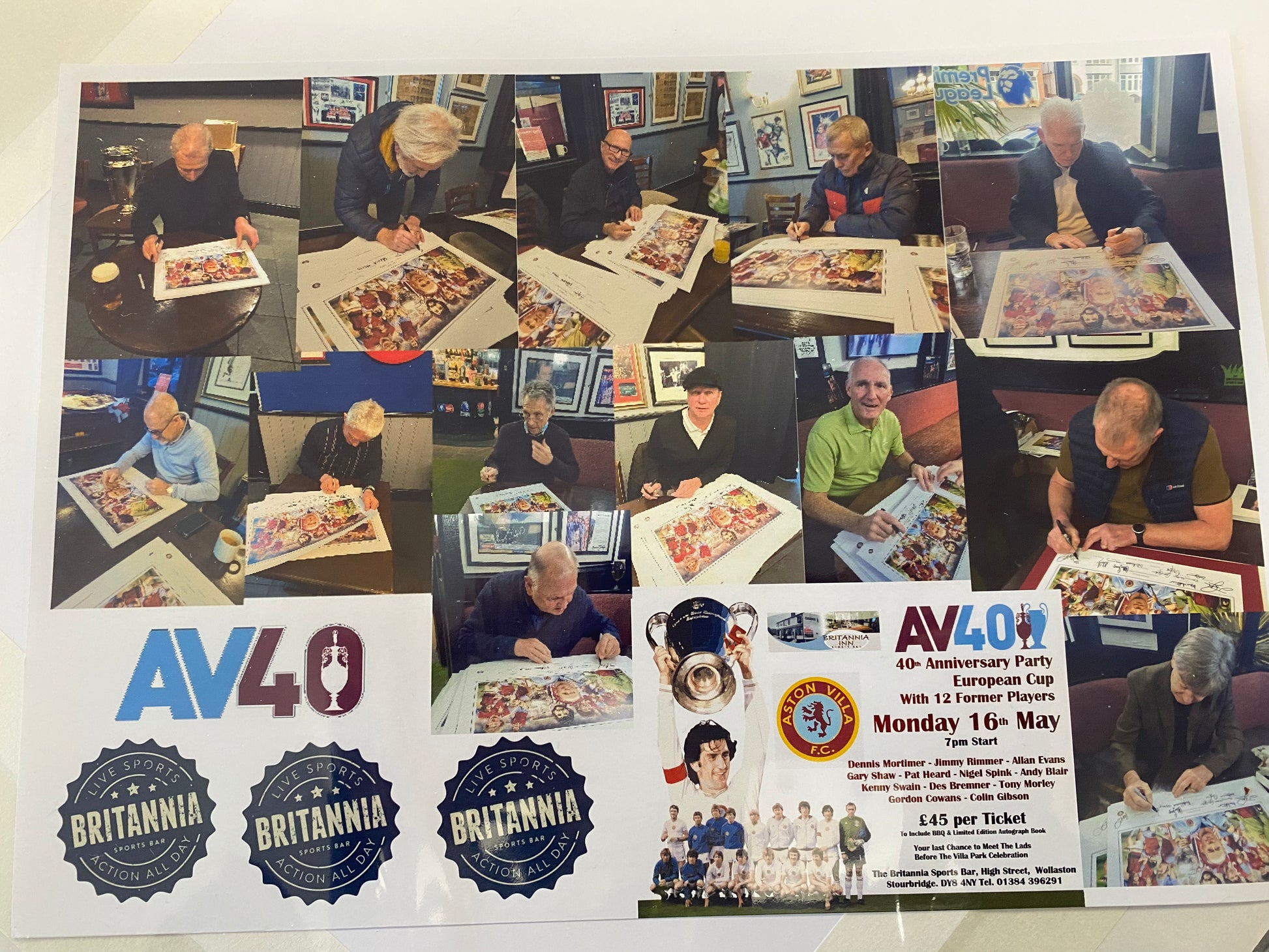 Aston Villa 1982 European Cup Jimmy Rimmer & Nigel Spink personally si ...