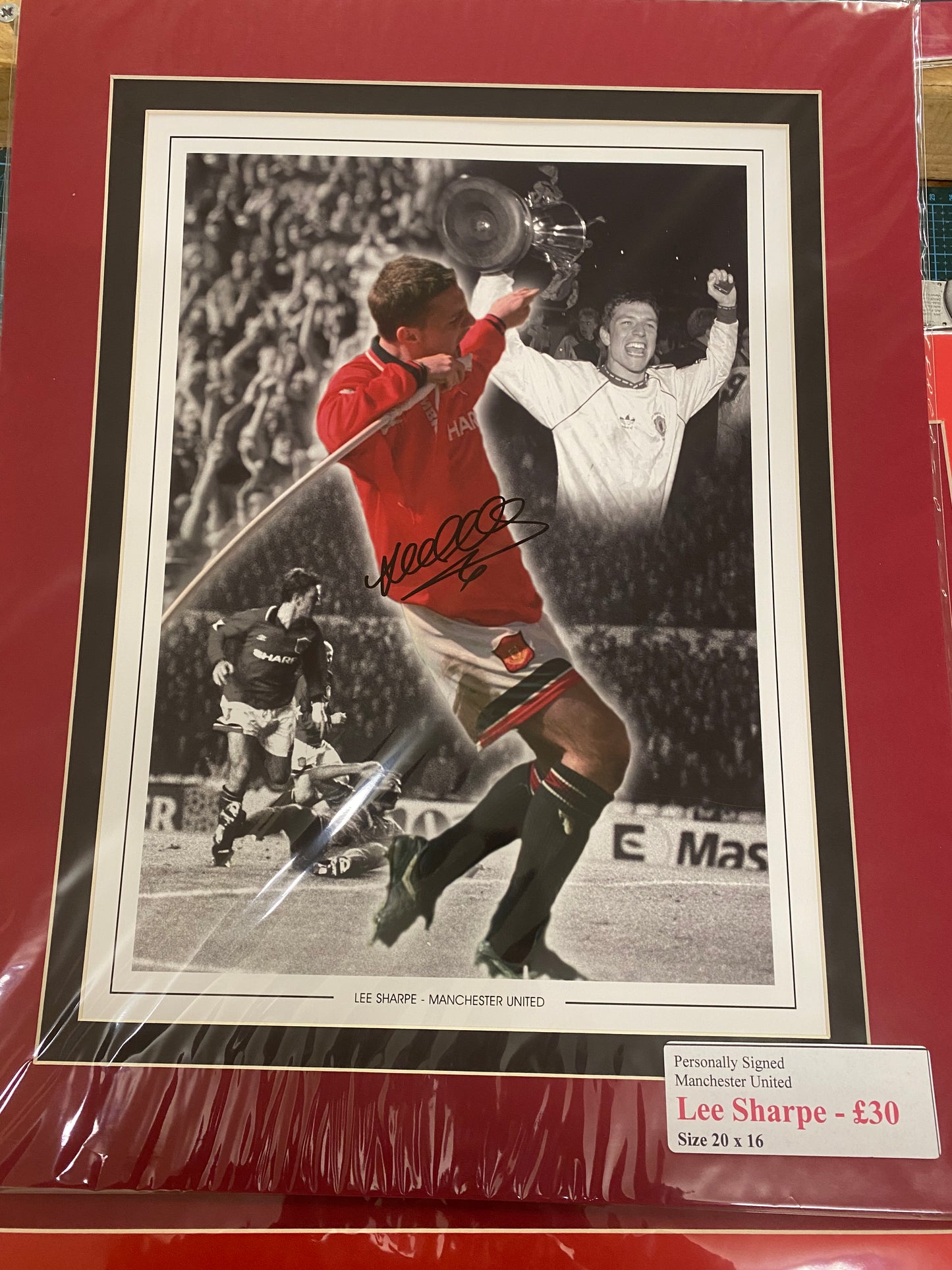 Manchester United Lee Sharpe personally signed limited edition print