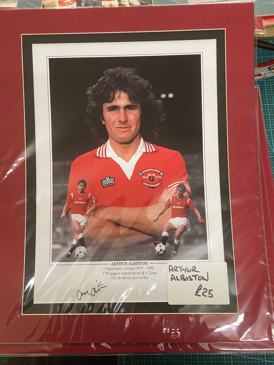 Manchester United Arthur Albiston personally signed limited edition print