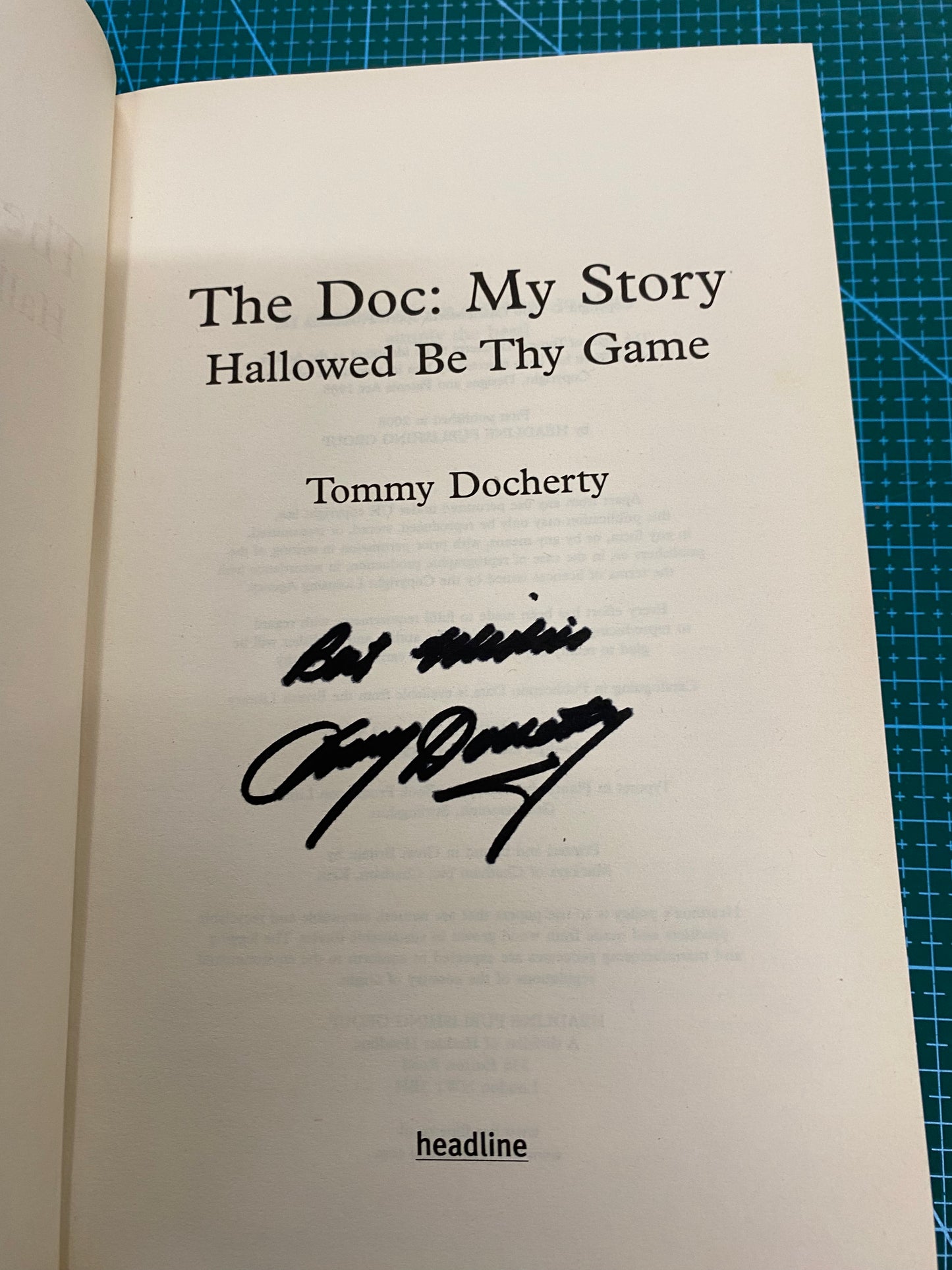 Manchester United Tommy Docherty personally signed autobiography