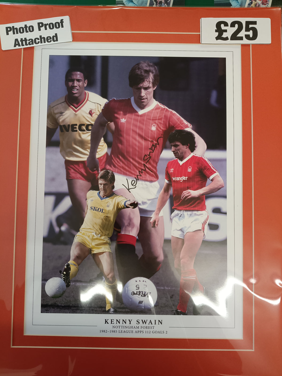 Nottingham Forest Kenny Swain personally signed montage
