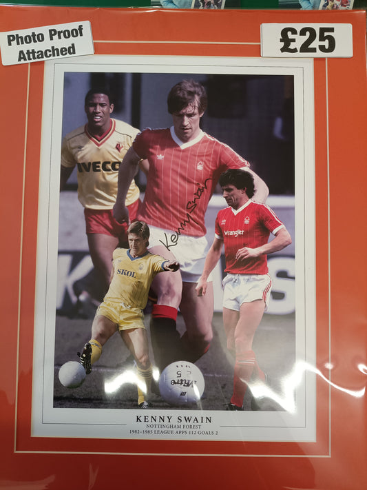 Nottingham Forest Kenny Swain personally signed montage