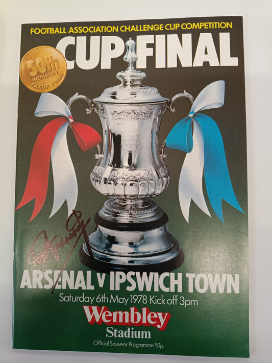 Arsenal 1978 FA Cup Final programme personally signed by Pat Jennings
