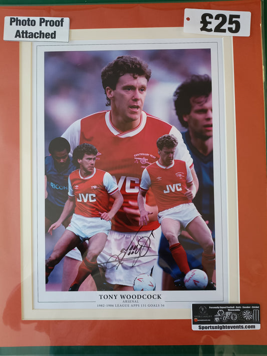 Arsenal Tony Woodcock personally signed montage