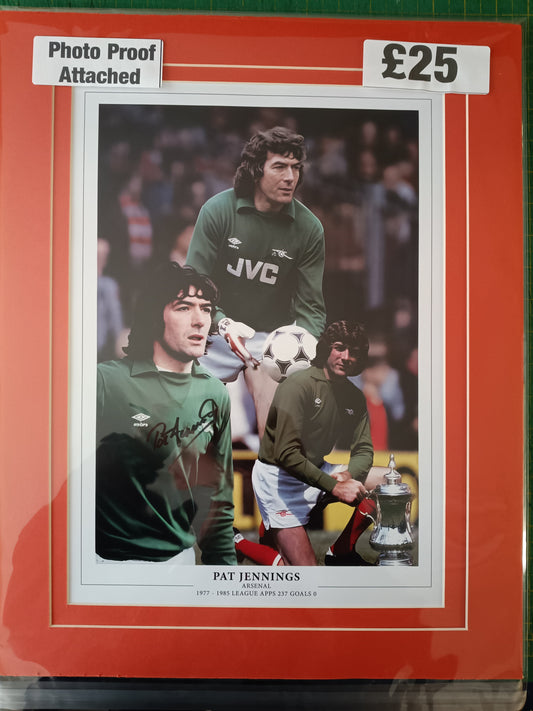 Arsenal Pat Jennings personally signed montage