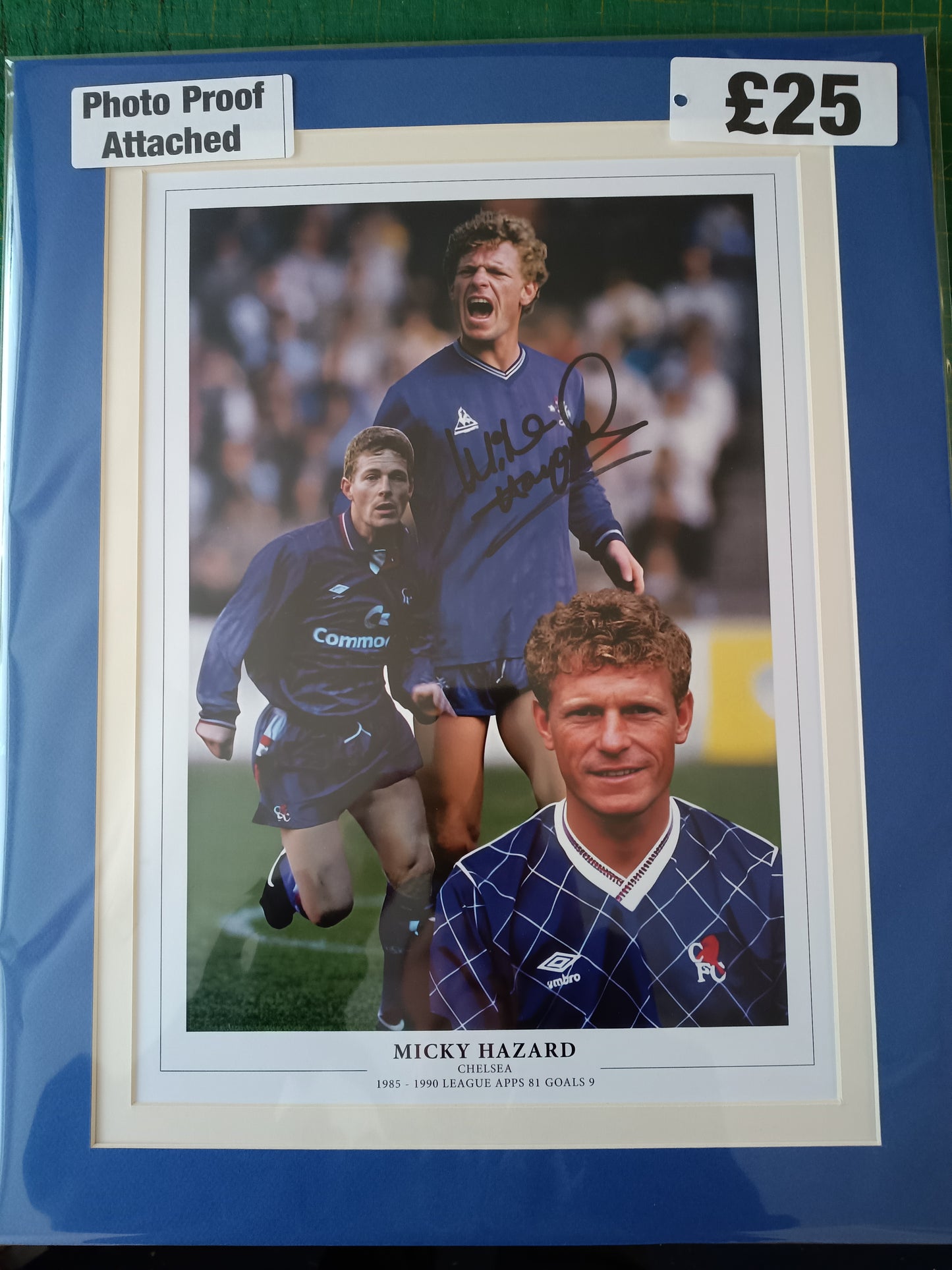 Chelsea Micky Hazard personally signed Chelsea montage