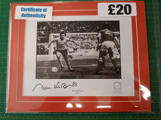 Arsenal Alan Hudson personally signed limited edition print