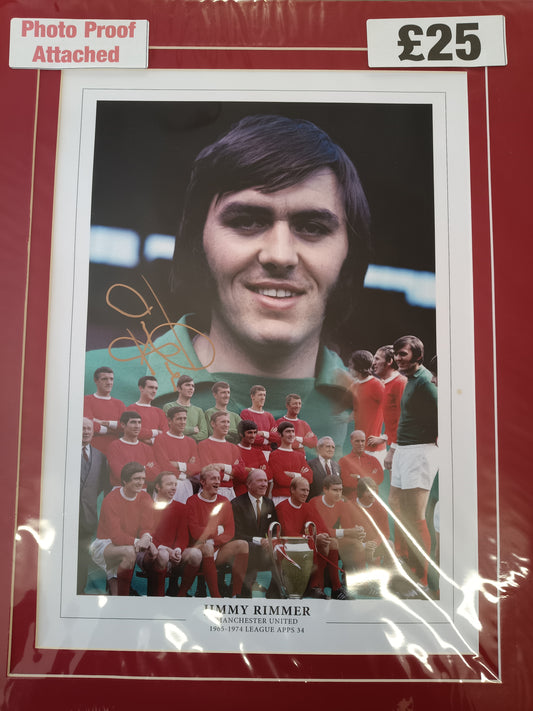 Manchester United Jimmy Rimmer personally signed montage
