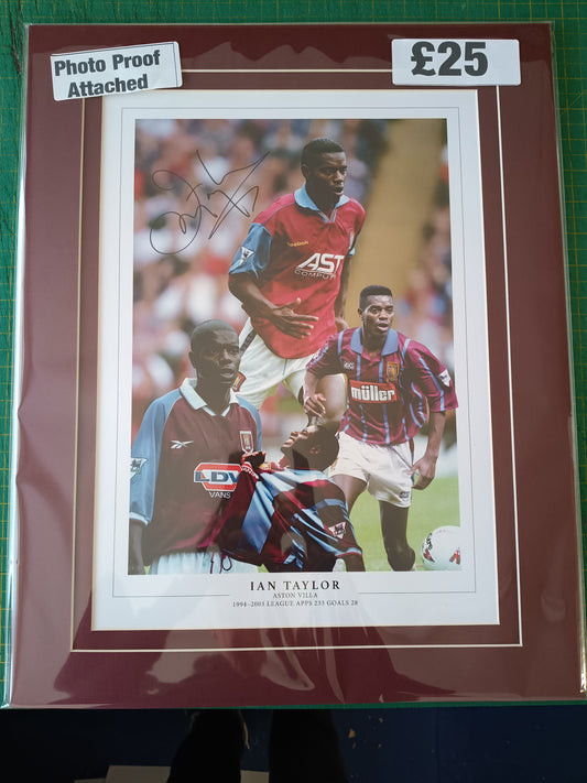 Aston Villa Ian Taylor personally signed limited edition montage