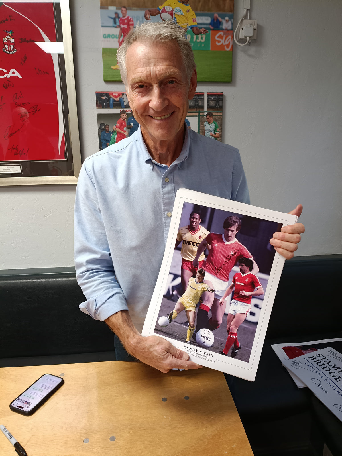 Nottingham Forest Kenny Swain personally signed montage