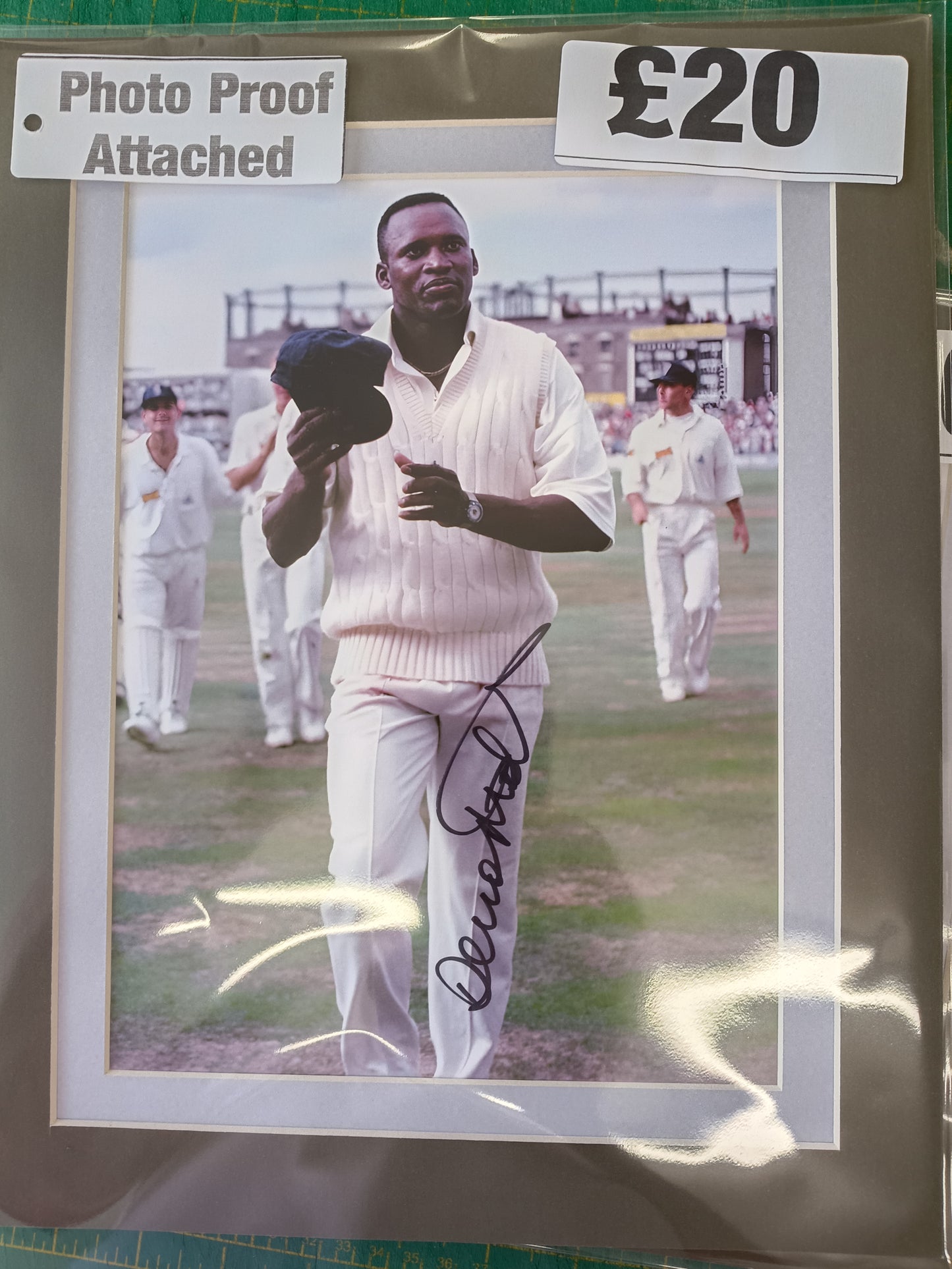 Cricket England Devon Malcolm personally signed photo