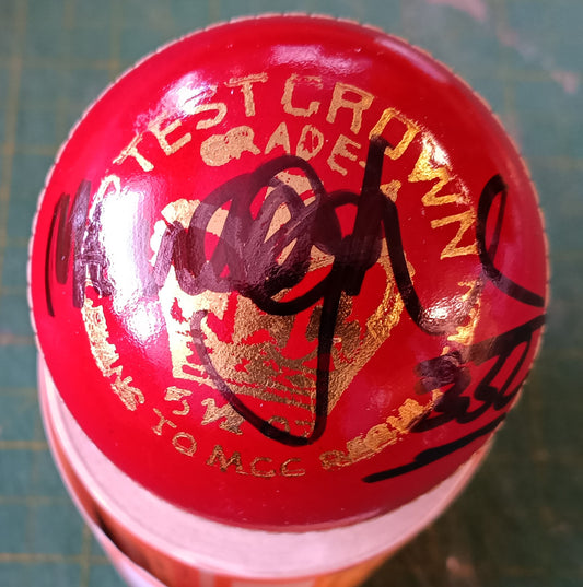 Cricket Australian cricket legend Merv Hughes personally signed red cricket ball