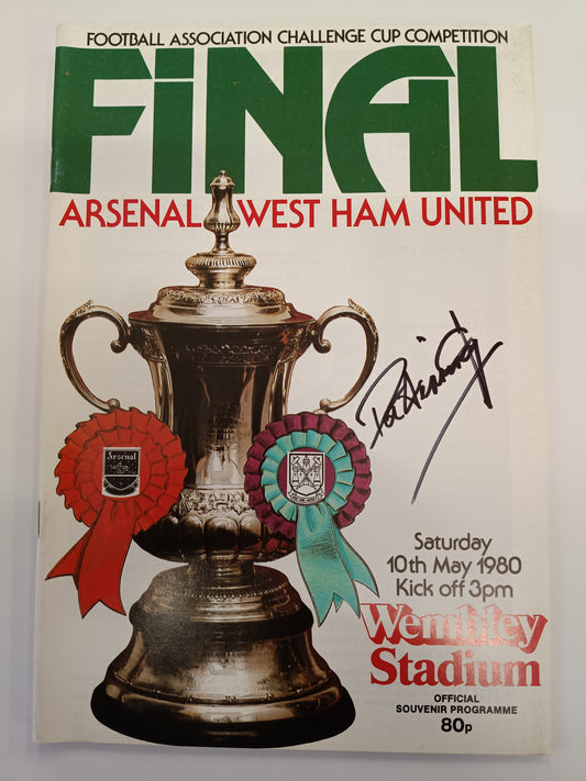Arsenal Pat Jennings personally signed 1980 FA Cup Final programme