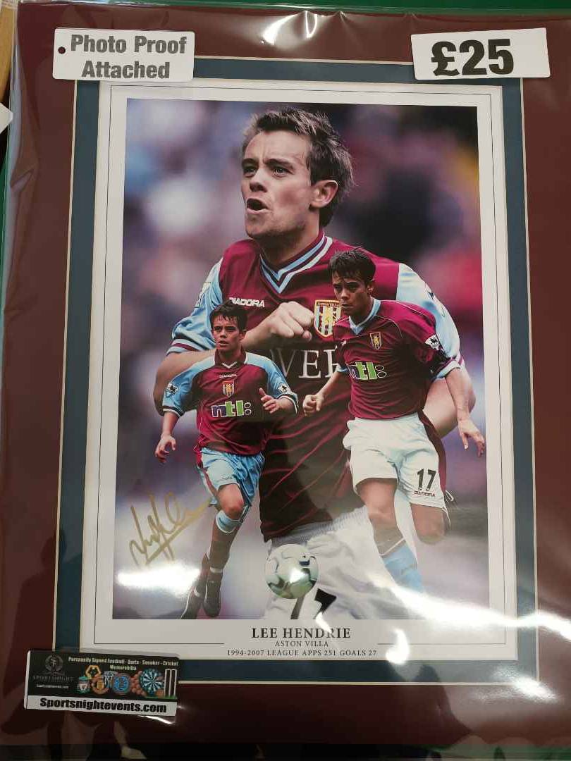 Aston Villa Lee Hendrie personally signed montage