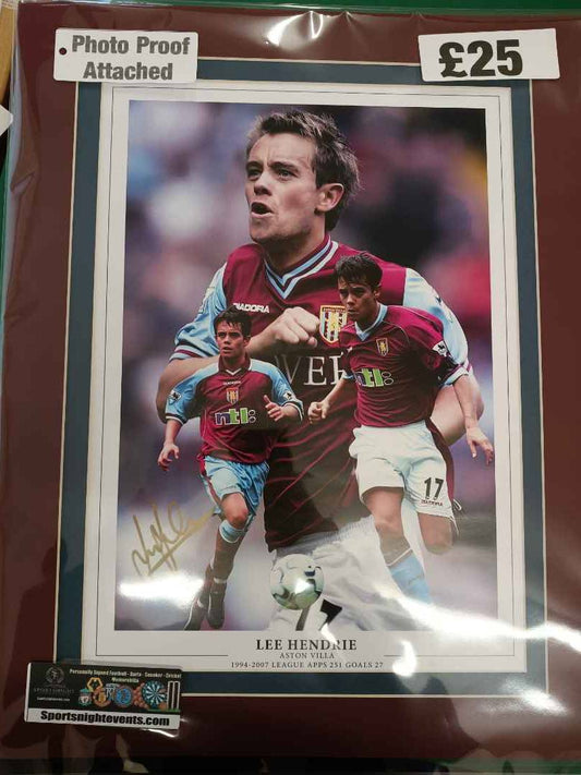 Aston Villa Lee Hendrie personally signed montage