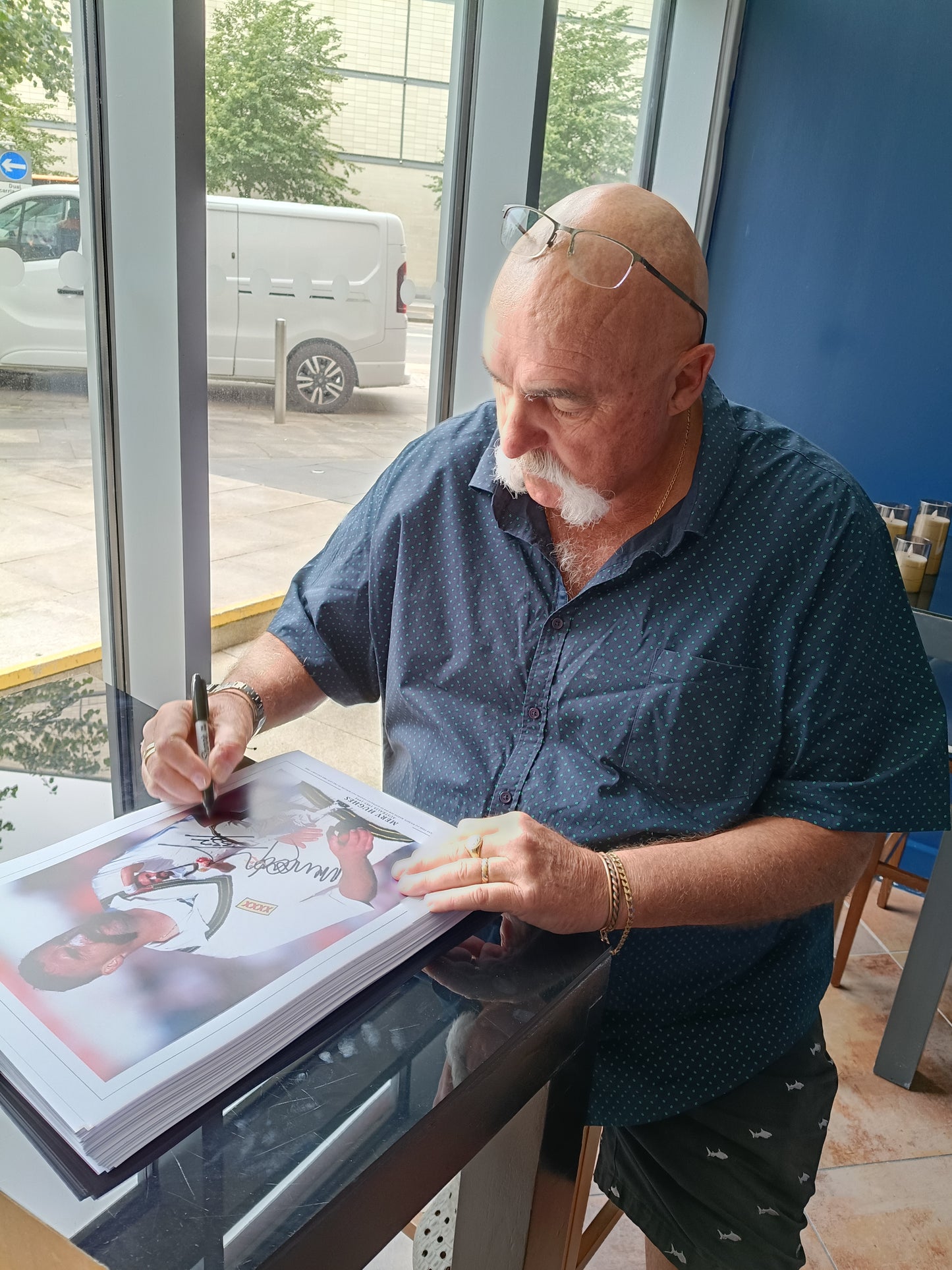Cricket Australia cricket legend Merv Hughes personally signed montage