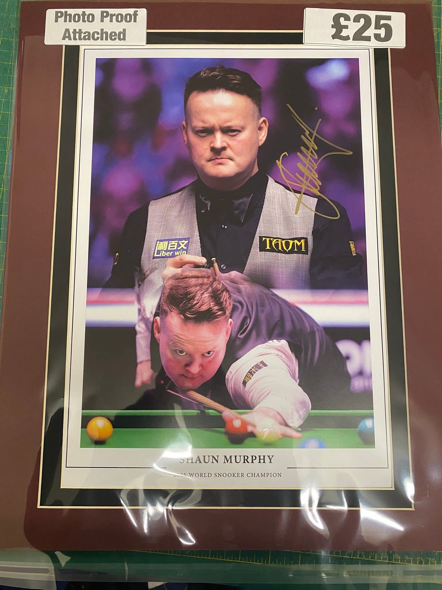 Snooker Shaun Murphy personally signed limited edition montage