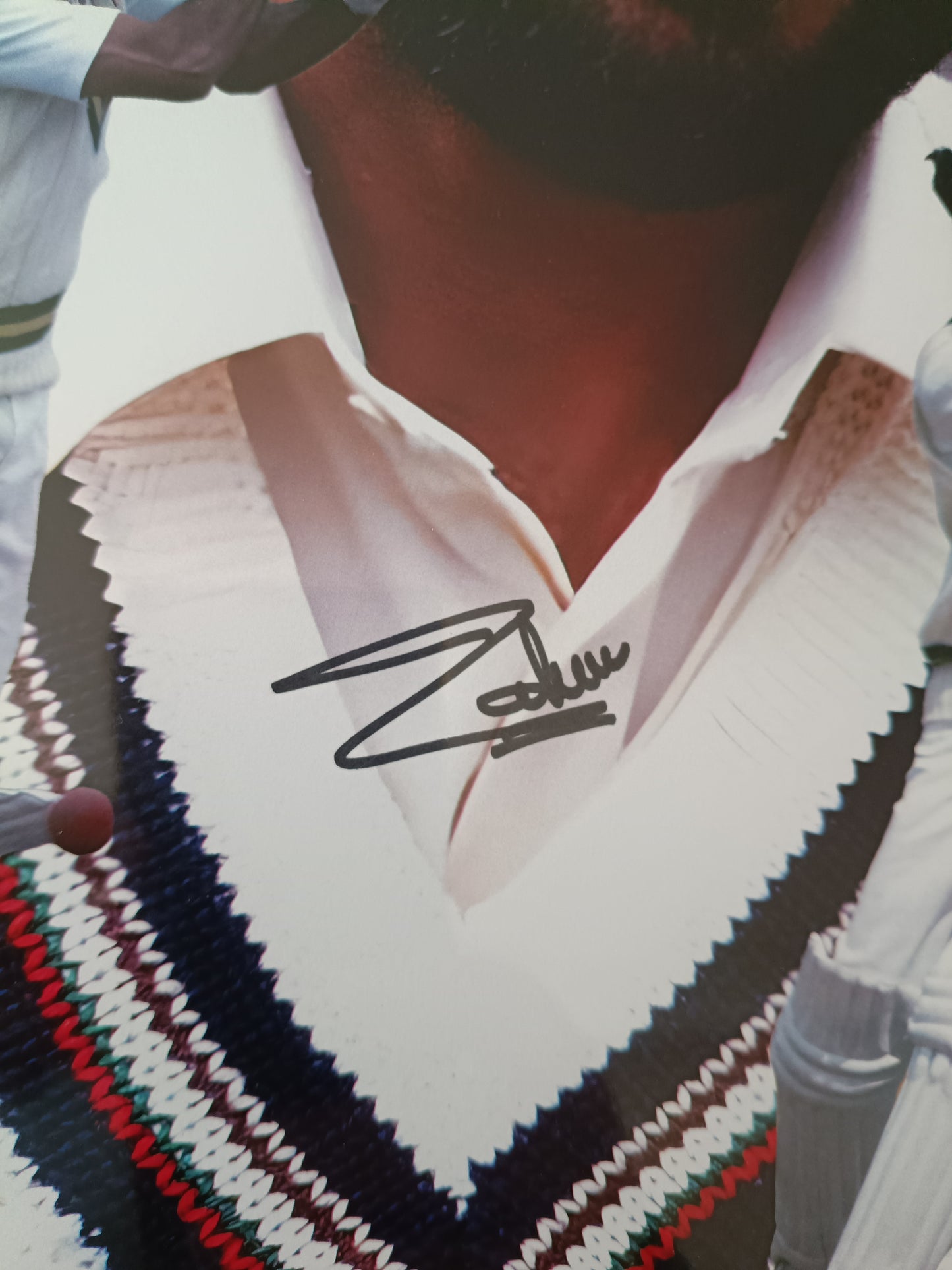 Cricket Pakistani Zaheer Abbas personally signed montage