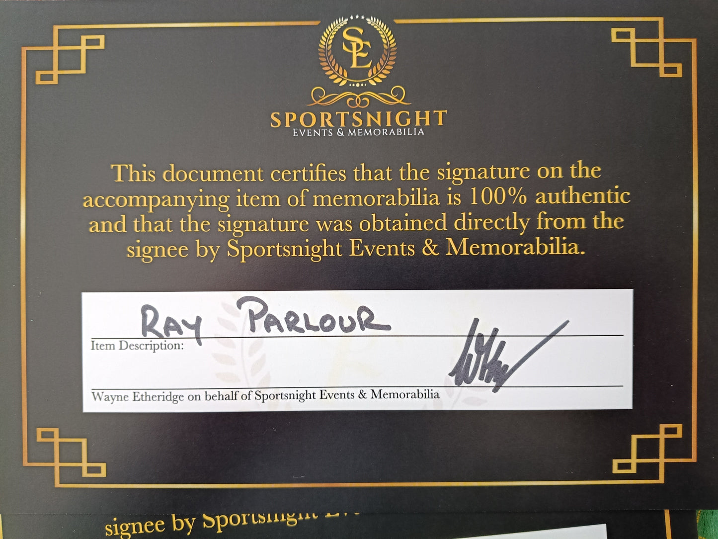 Arsenal Ray Parlour personally photograph