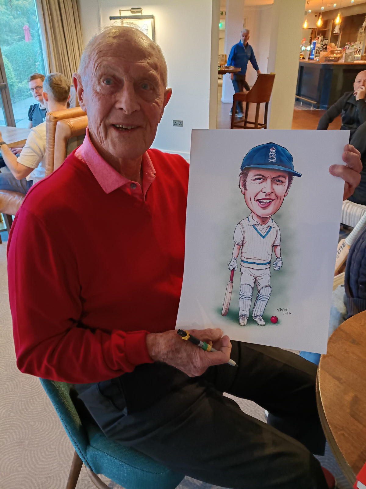 Cricket Geoffrey Boycott personally signed Caricature