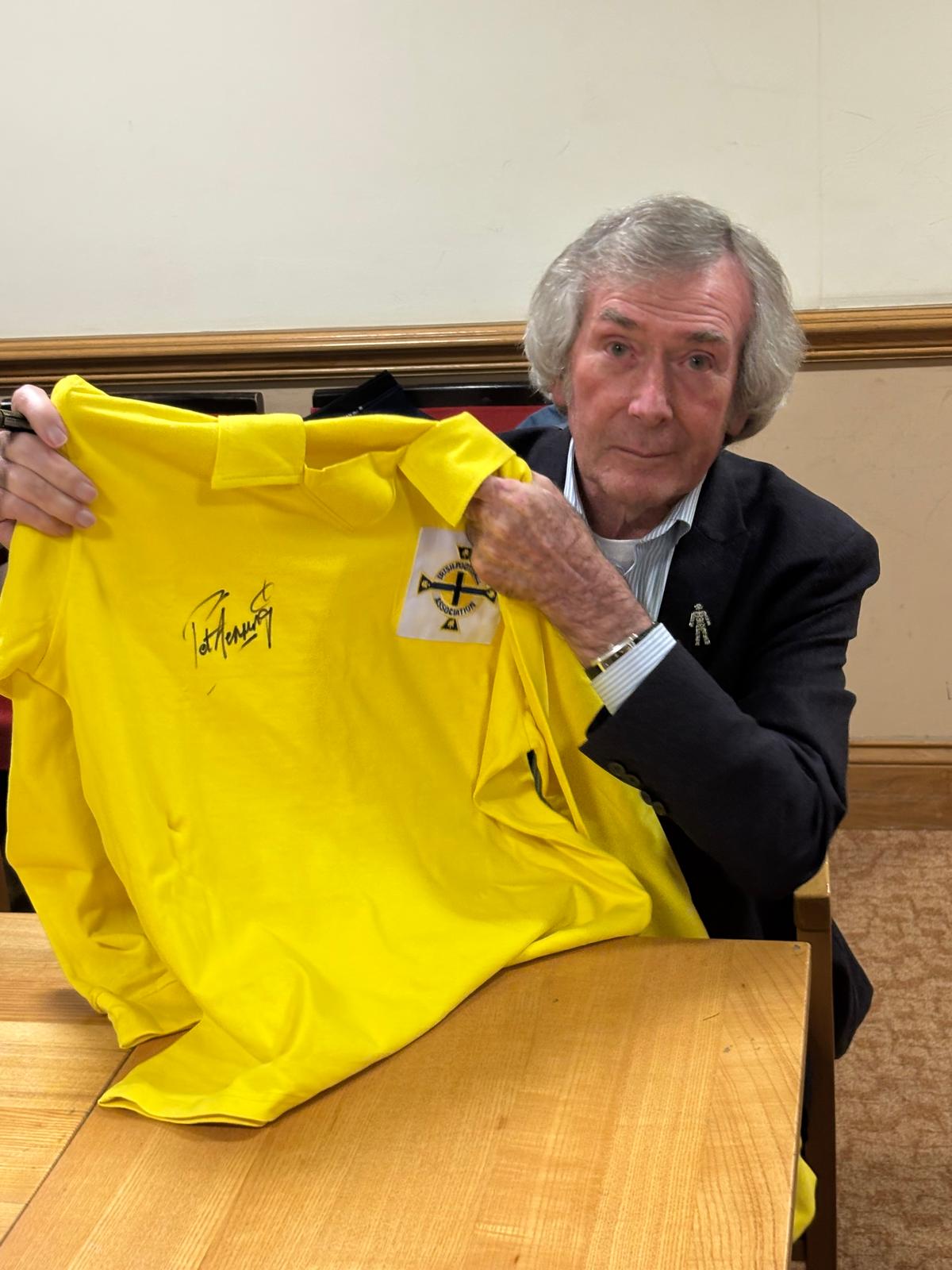 Northern Ireland Pat Jennings personally signed shirt