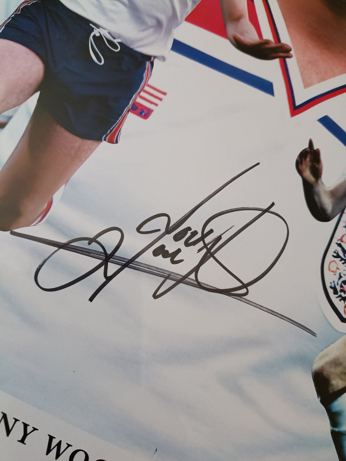 England Tony Woodcock personally signed montage
