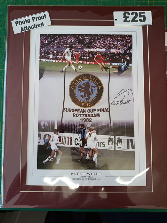 Aston Villa Peter Withe personally signed limited edition montage