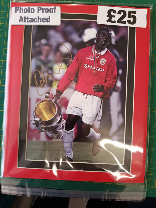 Manchester United Andy Cole personally signed photo