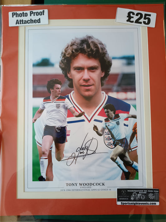 England Tony Woodcock personally signed montage
