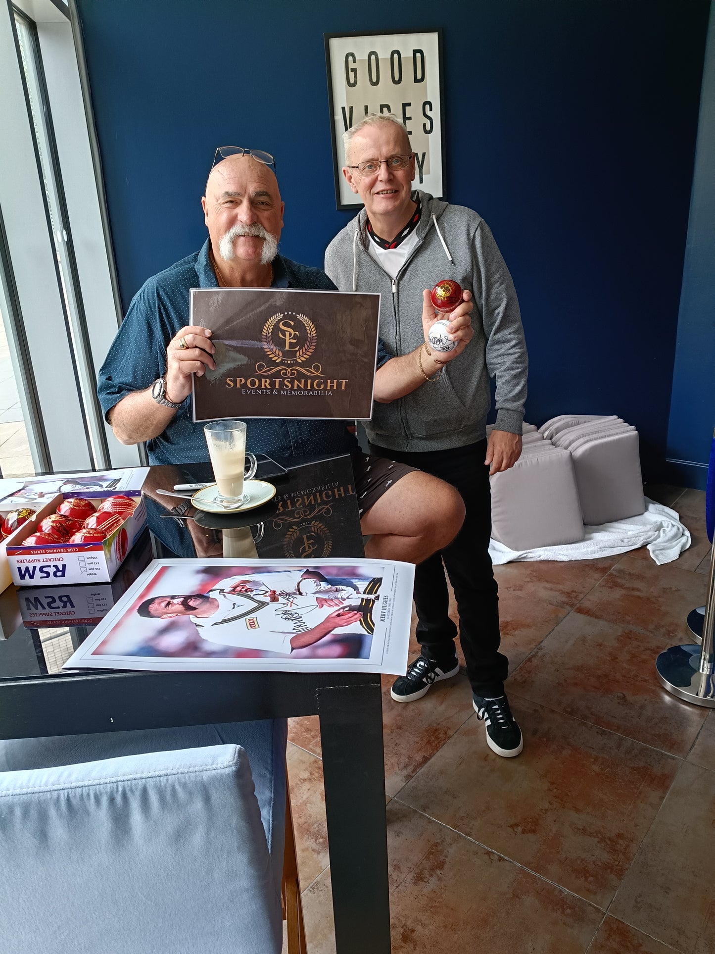 Cricket Australian cricket legend Merv Hughes personally signed red cricket ball