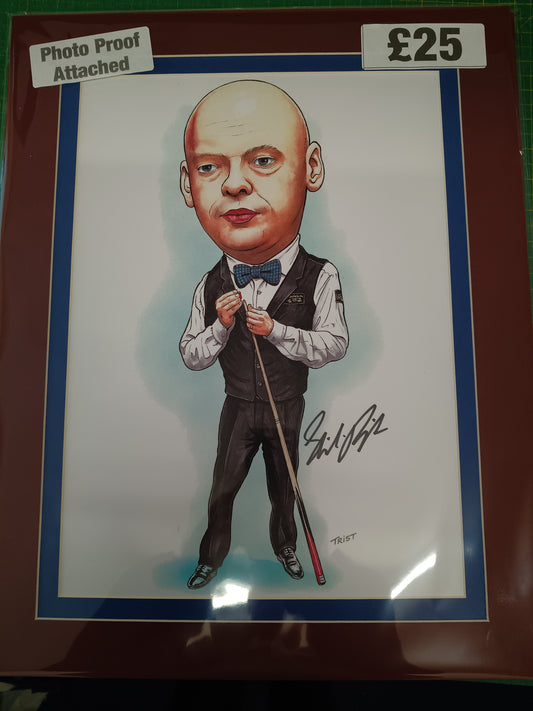 Snooker Stuart Bingham personally signed caricature
