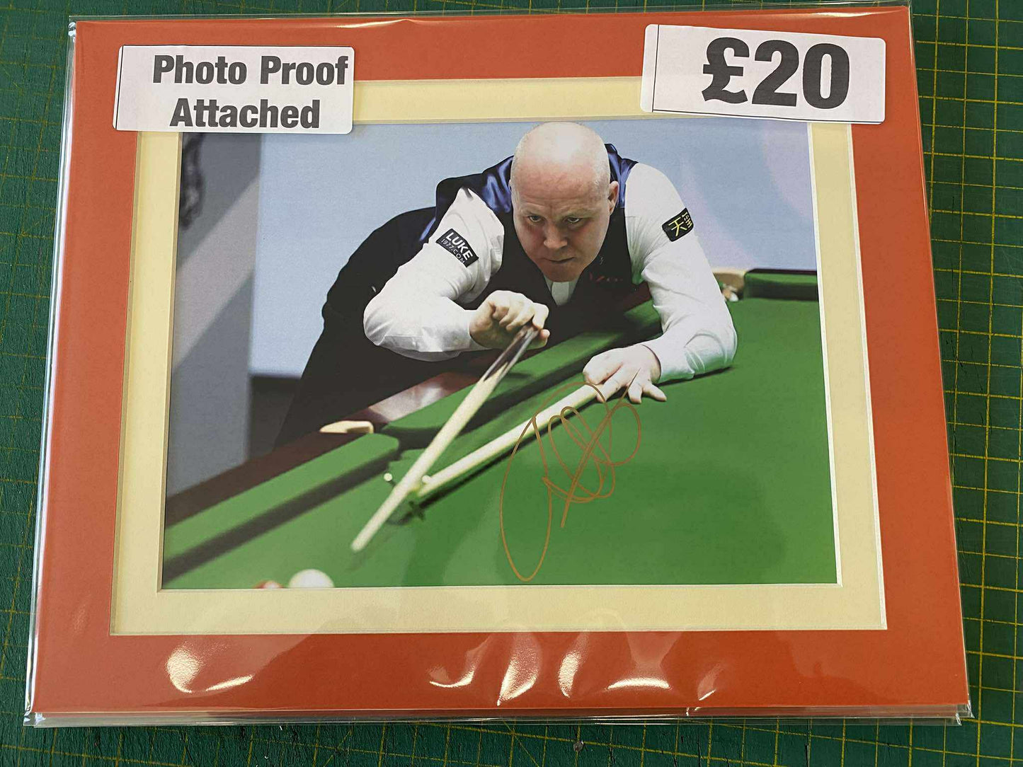Snooker John Higgins personally signed photograph