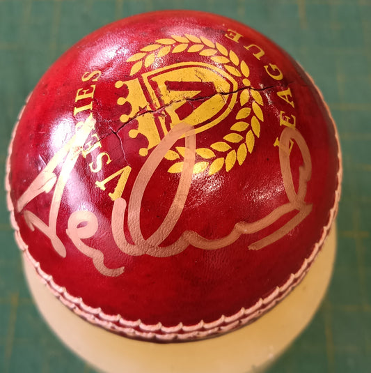 Cricket England Ashley Giles personally signed red cricket Ball