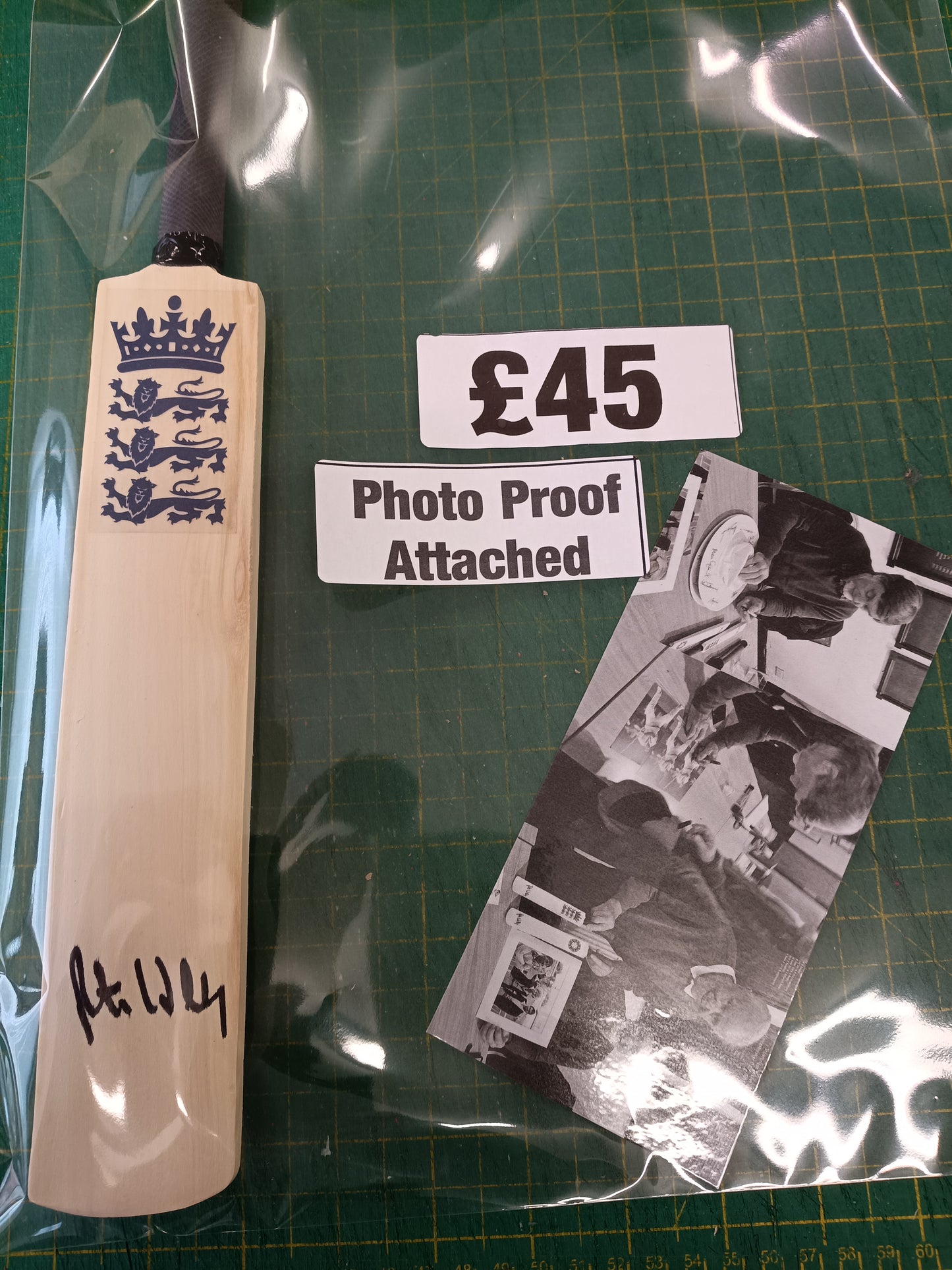 Cricket England Peter Willey personally signed mini cricket bat