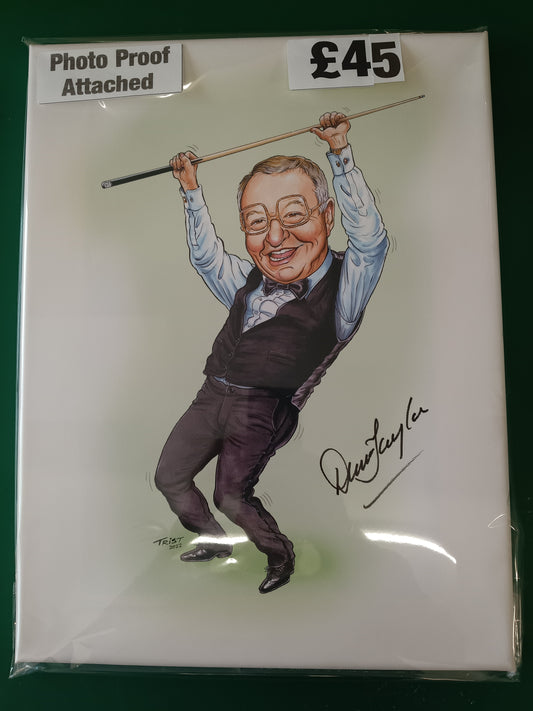 Snooker A3 Canvass personally signed by Dennis Taylor