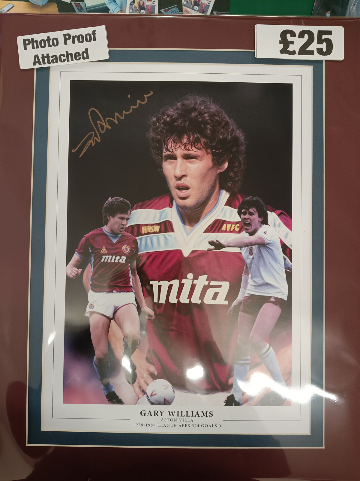 Aston Villa Gary Williams personally signed montage