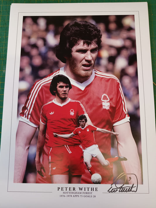 Nottingham Forest Peter Withe personally signed montage