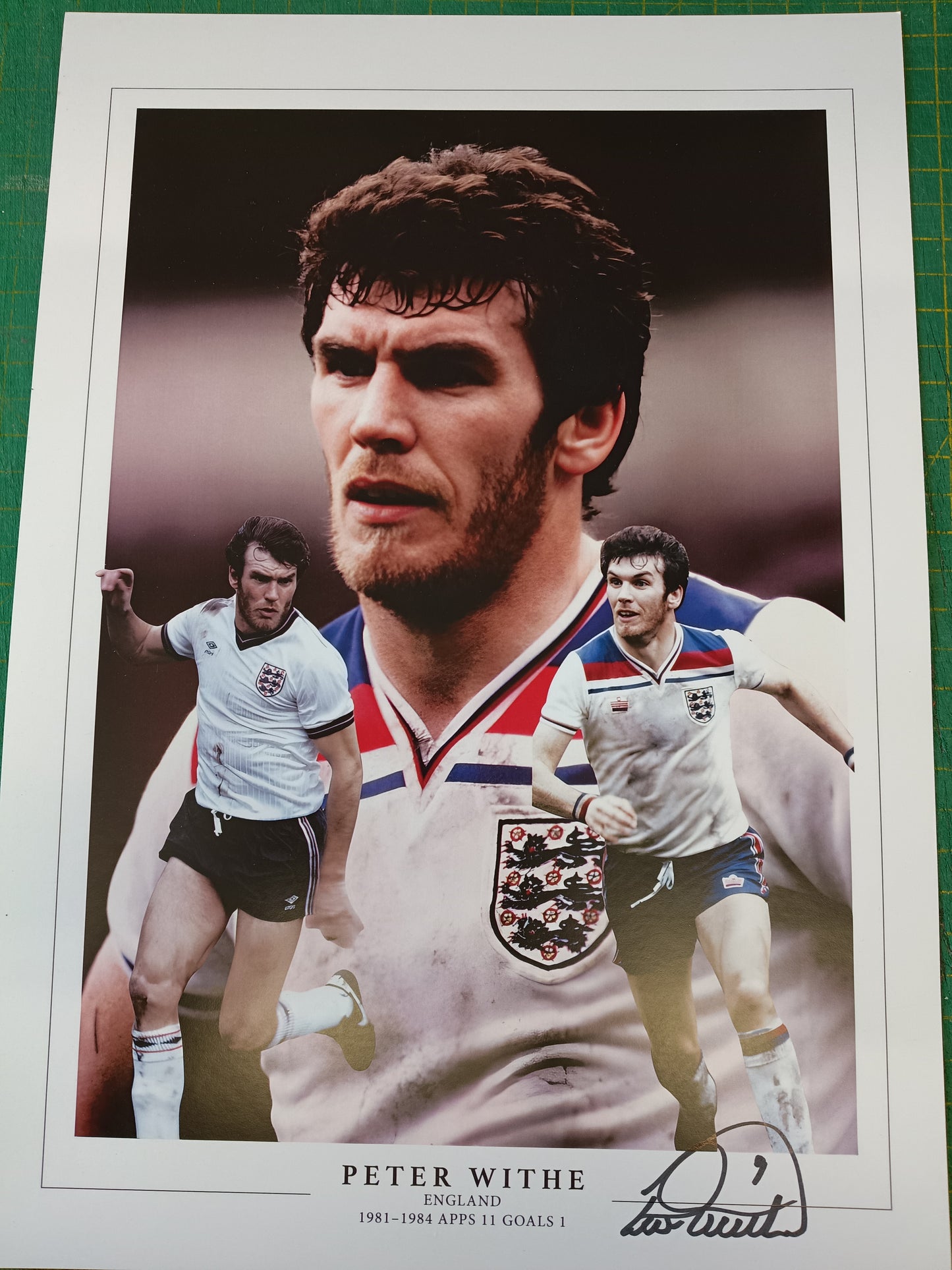 England Peter Withe personally signed montage