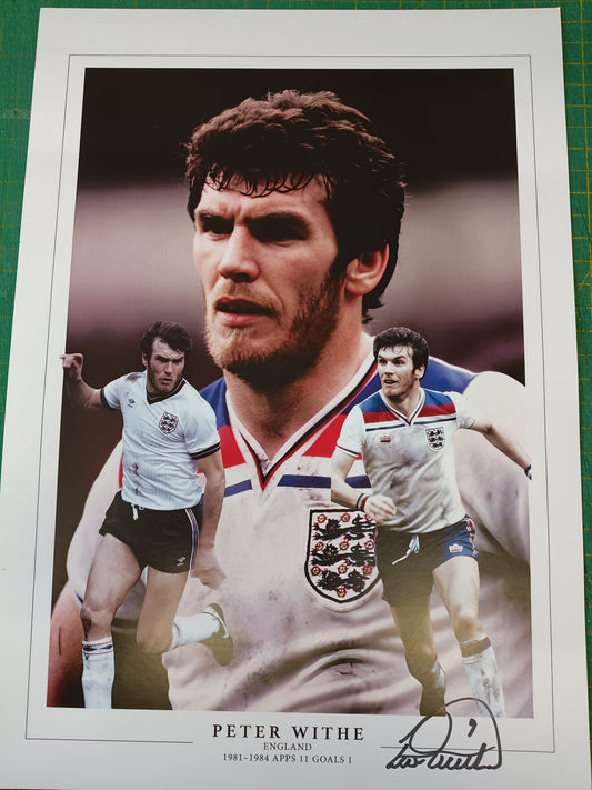 England Peter Withe personally signed montage