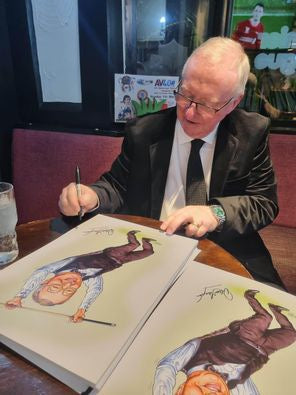 Snooker A3 Canvass personally signed by Dennis Taylor